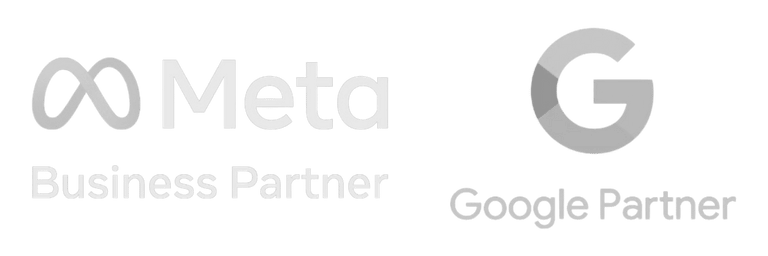 Logotipo de Agencia Meta Business Partner y Agencia Google Partner en Carrusel